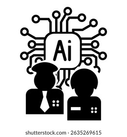 Military AI and Autonomous Warfare Technology Symbol, Artificial Intelligence in Defense