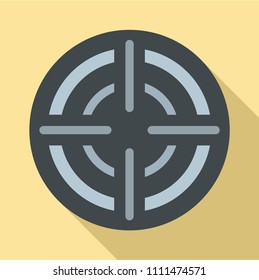 Military aim target icon. Flat illustration of military aim target vector icon for web design
