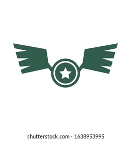 military air force medal with wings vector illustration design
