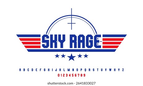 Military Air Force Style Logo with Wings and Bold Font