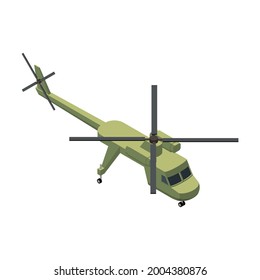 Military air forces isometric icon with color sikorsky helicopter vector illustration