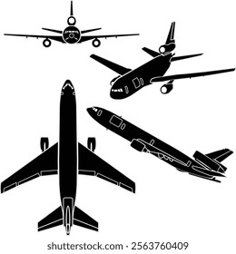  Military air refueling airplane vector set for laser cut