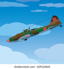 Military aircraft  in flight. Vector illustration