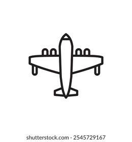 Military aircraft icon Simple thin outline