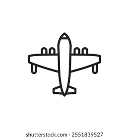 Military aircraft icon Simple thin outline