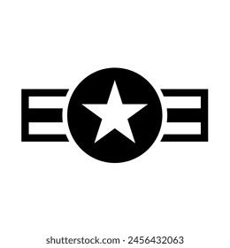 Military aircraft insignia distressed - vector illustration	