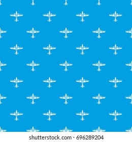 Military aircraft pattern repeat seamless in blue color for any design. Vector geometric illustration