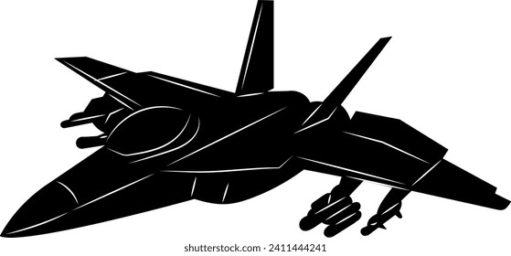 military aircraft silhouette, on a white background vector