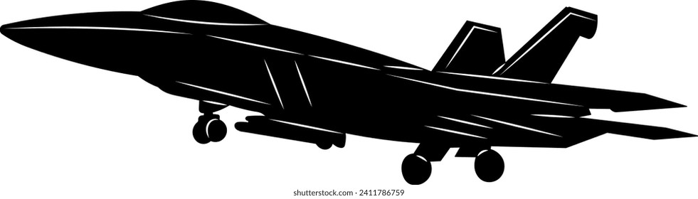 military aircraft silhouette, on a white background vector