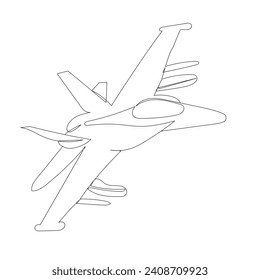 military aircraft, sketch, line drawing, vector