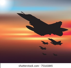 military aircraft in the sky