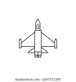 Icono de Vector de línea delgada de aeronave militar