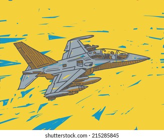 Military aircraft vector graphic illustration