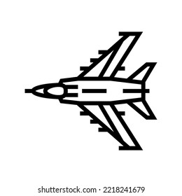 military airplane aircraft line icon vector. military airplane aircraft sign. isolated contour symbol black illustration