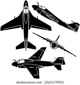  Military airplane vector set for laser cut and vinyl projects