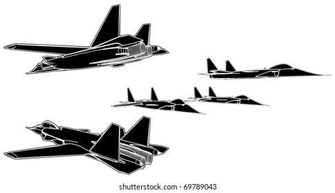 Military Airplanes Vector 03