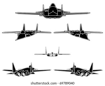 Military Airplanes Vector 04