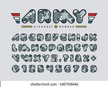 military alphabet number set camouflage texture stock vector royalty free 1487358446