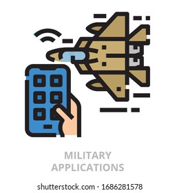 Icono de aplicaciones militares para sitio web, aplicación, impresión, documento, diseño de afiches, etc.