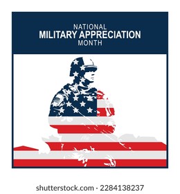 Military Appreciation Month background. Federal, Military. Vector illustration. 