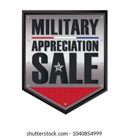 Military Appreciation Sale Shield Vector Headline