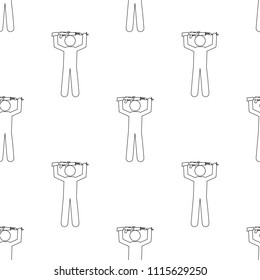 military with arms raised icon. Element of army icon for mobile concept and web apps. Pattern repeat seamless military with arms raised icon on white background