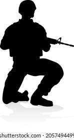 Military army armed forces soldier silhouette