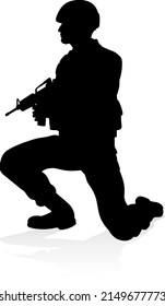 Military army armed forces soldier silhouette