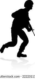 Military army armed forces soldier silhouette