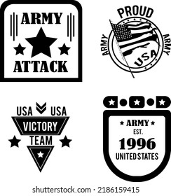 military and army badge and patches typography, for t shirt and other uses
