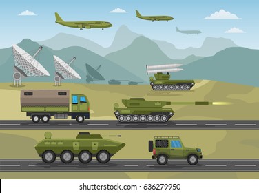 Military Army Big Set Of Base Information Infographics Background