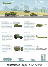 Military army big set of base information infographics background