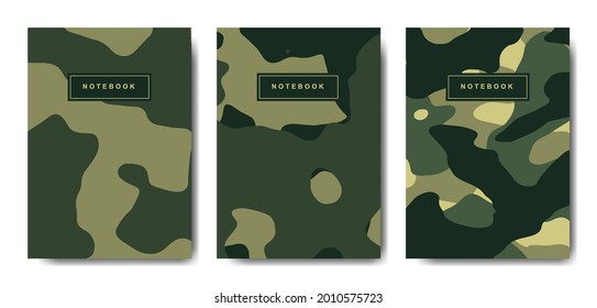 Military and army camouflage abstract cover notebook