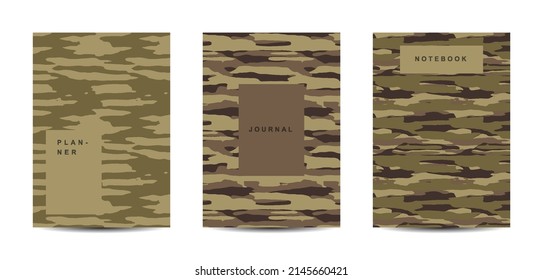 Military and army camouflage abstract cover notebook
