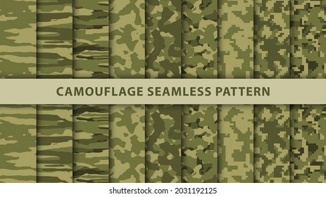 Military and army camouflage seamless pattern
