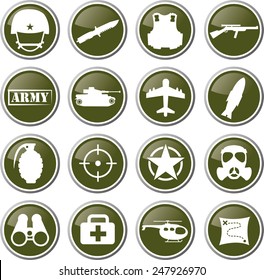 Military Army Icon Set Vector