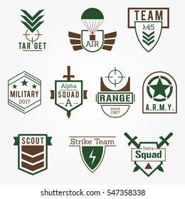 Military Army Like Badges Logos Set Stock Vector (Royalty Free ...