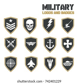 Vintage Military Vector Labels Patches Vector Stock Vector (Royalty ...