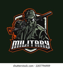 military army mascot logo gaming vector illustration