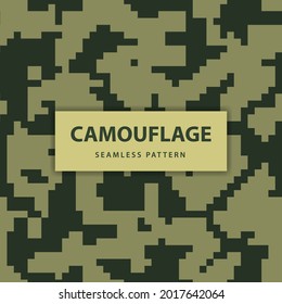 Military and army pixel camouflage seamless pattern