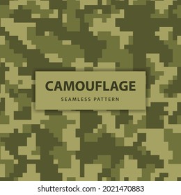 Military and army pixel camouflage seamless pattern