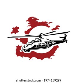 Military Attack Helicopter Vector Illustration Isolated