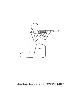 military with automatic weapons icon. Element of military icon for mobile concept and web apps. Thin line icon for website design and development, app development. Premium icon on white background