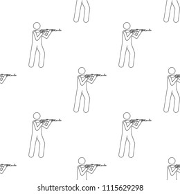 military with automatic weapons icon. Element of army icon for mobile concept and web apps. Pattern repeat seamless military with automatic weapons on white background