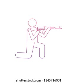 military with automatic weapons icon in Nolan style. One of Army collection icon can be used for UI UX on white background