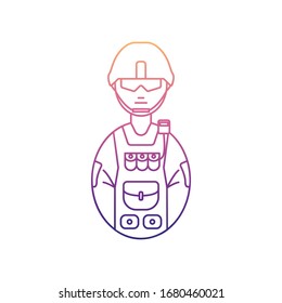 military avatar nolan icon. Simple thin line, outline vector of Avatars icons for ui and ux, website or mobile application