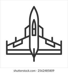 Military Aviation Icon Vector Illustration Outline Style