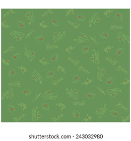 Military Background army seamless pattern. Tank, plane, cap, weapons, ship. February 23