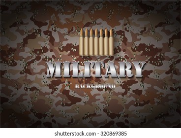 Military background camouflage pattern with bullet. 
