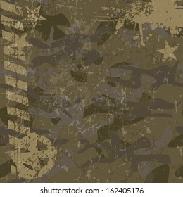 Military background with copy space and star